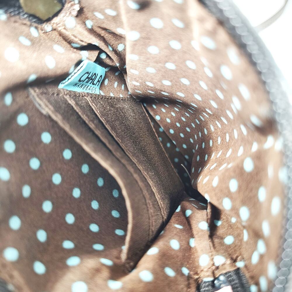 Chala Dazzled Fish Tail Phone Crossbody Bag Purse Blue Brown Zip Wallet - Picture 6 of 10